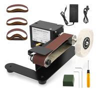 Mini Electric Belt Sander, 7-Stage Adjustable Polisher, 250 W Polishing Belt Sander, with 20 X 330 X 30 Mm Sanding Belts, for Knife Making, Woodworking and Metalworking Processes