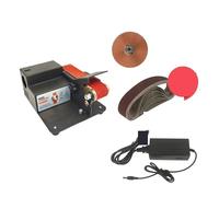 Mini Electric Belt Sander DIY Polishing Grinding Machine Knife Sharpener Multifunctional Grinder Cutter Edges Sharpener(Set 4)
