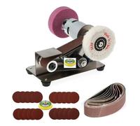 Mini Electric Belt Sander Grinder DIY Polishing Grinding Machine, Cutter EDS Sharpener Desktop Cutter EDS Power Tool for Metal/Jewelry/Wood/Jade(OneColor)