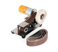Mini Electric Belt Sander Grinder DIY Polishing Grinding Machine, Cutter EDS Sharpener Desktop Cutter EDS Power Tool for Metal/Jewelry/Wood/Jade(Package A)