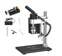 Mini Electric Bench Drill Press Stand Kit with Variable Speed and Bench Vise for Precision Drilling in Wood, PVC, and Metals