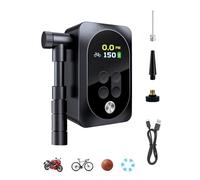 Mini Electric Bike Pump, 150PSI with LED Light - Portable Cordless Bicycle Tire Inflator, 1400mAh Battery, 5 Preset Modes & Auto Stop. For Road/MTB/E-Bike/Motorcycle/Balls/Swim Ring, Presta & Schrader