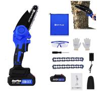 Mini Electric Chainsaw 4 Inch Cordless Chainsaw with Battery and 2 Chainsaw Chain, Security Lock, Brushless Cordless Tree Saw Handheld Small Chain Saw for Tree Trimming and Branch Wood Cutting