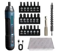 Mini Electric Cordless Screwdriver Set, 3.6V Rechargeable Screwdriver, USB Charging, 5N.m Max Torque, 4-Gear Torque, LED Light,21 Pcs, Ideal for Home Office Garden DIY Tools, Beginners(Blue)