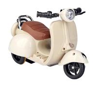 Mini Electric Doll Scooter Vehicles Toy Available Funny Doll Accessory with Music & Lights Could Rotate 360° Cute Plastic Scooter Toy Ornaments(Battery Not Included) (White)