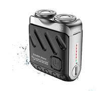 Mini Electric Explosive Shaver, Letoseo/Peeynner/Consequentlk Portable Rotary Dual Ring Electric Shaver, Mini Portable Steel Electric Razor for Men USB, Pocket Travel Size Waterproof (Black)