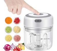 Mini Electric Food Chopper, 250ml Capacity, Food Processor and Blender, USB Rechargeable, Portable Onion Chopper for Onions, Fruit, Chili, Ginger, and Garlic