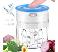 Mini Electric Garlic Chopper, Upgraded 3-blade 304 Stainless Steel, USB Charging Wireless Mini Chopper, 250ml Safe Lightweight for Meat, Onions Garlic Chopper for Food Processor and Vegetable Chopper