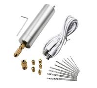 Mini Electric Grinder Set for Engraving, Polishing, Cutting & Punching - 5V Adjustable-Speed Micro Electric Drill with 7 Copper Chucks and 10 Drill Bits Set B