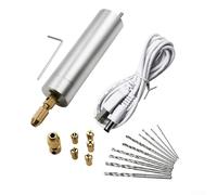 Mini Electric Grinder Set for Engraving, Polishing, Cutting & Punching - Electric Drill with 7 Copper Chucks, 10 Drill Bits, Adjustable-Speed 5V Power Cord(Set B)