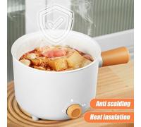 Mini Electric Hot Pot, Fast Cooker for Ramen/Soup, Stainless Steel with Over-Heating Protection, Perfect for Student & Single, 1.8L