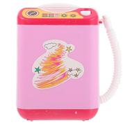 Mini Electric Makeup Brush Cleaner Machine for Quick Drying | Plastic Pink Mini Washer Shape, 2 X Aaa Battery Powered, for Blush and Foundation Brushes