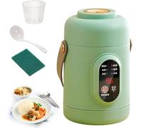 Mini Electric Pot, 800ml Stainless Steel Electric with steamer basket, Multifunctional Cooker Portable Ramen Cooker Small Cooking Pot, for Dorm Office Travel, Rapid Noodles green