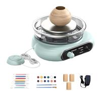 Mini Electric Pottery Wheel Ceramic Machine, Pottery Forming Machine with Clay Tool Set, Turntable Potter's Wheel with Foot Pedal, Electric Clay Wheel for Kids Adults, for Beginners DIY Clay Art(Green