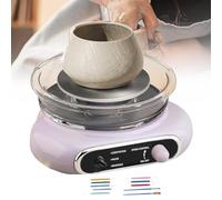 Mini Electric Pottery Wheel Ceramic Machine, Turntable Potter's Wheel, Pottery Forming Machine with Clay Tool Set, Forward and Reverse Adjustable for Adults and Beginners,Purple
