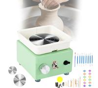星姿 Mini Electric Pottery Wheel,Ceramic Wheel Forming Machine,Equipped With Two Turntables, An Engraving Pen, And Paints,Easy To Operate For Beginners And For Teaching Purposes