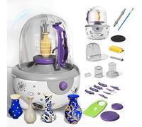 Mini Electric Pottery Wheel Kit - Adjustable Speed Ceramic Machine with Protective Cover & 12 Tools for Beginners and Kids - Ideal for Studio & Home Use