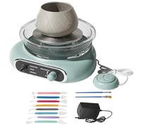 Mini Electric Pottery Wheel with Pedal, Ceramic Machine and Pottery Kit, Removable Basin, DIY Studio, Pottery Wheel for Adults and Kids,Green