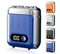 Mini Electric Razor for Men, 2025 New Portable Razors for Men IPX7 Waterproof, Magnetic Double Head Shavers, Cordless Type-C Fast Rechargeable Electric Shaver for Home or Travel (Blue)