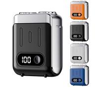 Mini Electric Razor for Men, New Portable Magnetic Double Head Shaver - IPX7 Waterproof, One-Button & Long Lasting Battery, Type-C Fast Charging Electric Shaver for Home & Travel (Black)