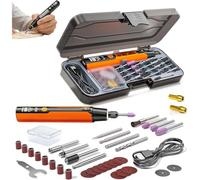 Mini Electric Rotary Tool Set with Led Light & Digital Display, 6 Speed Adjustable Speed Engraving Pen with USB Rechargeable Compact Tool for DIY Sanding, Polishing and Etching (Orange)