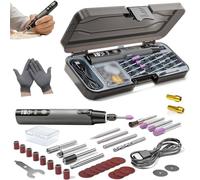 Mini Electric Rotary Tool Set with Led Light & Digital Display, 6 Speed Adjustable Speed Engraving Pen, USB Rechargeable Compact Tool for DIY Sanding, Polishing & Etching(Gray)