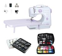 Mini Electric Sewing Machine, Beginner Sewing Machine with 12 Stitches, 97pcs Household Sewing Kit & 11pcs Presser Feet Set - Portable DIY Craft Tool for Home