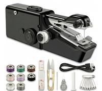 Mini Electric Sewing Machine for Children and Beginners, Portable Hand Sewing Machine with Double Stitch for Lightweight Fabrics - Complete Sewing Set Including Accessories for DIY Sewing at Home for