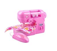 Mini Electric Sewing Machine Toy for Girls Kids, Pretend Role Play STEM Learning Creative Gift for Birthday Christmas Holidays Pink