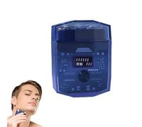 Mini Electric Shaver,8200Rpm Electric Razor, USB-C Rechargeable Transparent Double-Headed Shaver for Home Car Travel (blue)