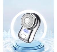 Mini Electric Shaver for Men Portable Beard Knife Type-C g Shavers Face Body Razor with Digital Power Display(Silver)