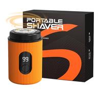 Mini Electric Shaver for Men-Type-C Fast Charging with High-Speed Motor,LED Digital Display,18 Precision Steel Blades, Trendy Dual Color Mini Design,Portable Electric Razor (Orange)