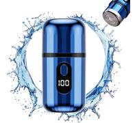Mini Electric Shaver for Men Women, USB-C Rechargeable Capsule Razor with Wet and Dry Shaving, Portable Shaver with Digital Display, Cordless Compact Shaver for Travel Home Business Trip (Blue)