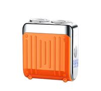 Mini Electric Shaver - Portable Rotary Dual Ring Razor, Waterproof Rechargeable Wet Dry Shaver for Travel & Home Use(Orange)