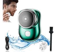 Mini Electric Shaver, Zao Mini Shaver Men 2023, Mini Shaver Portable Electric Shaver, Portable Pocket Size Washable Electric Razor Wet and Dry, USB Mini Shaver for Travel, Father's Day Gift (Green)