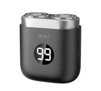 Mini Electric Shavers, Pocket Size Washable Electronic Razor with LCD Display, IPX7 Waterproof, Wet & Dry Shaving, USB-C Rechargeable Detachable Head Shaver for Men (Gray)