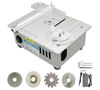 Mini Electric Table Saw - Adjustable Blade Height for Cutting Wood, Plastic, Acrylic, Copper, and Aluminum Alloy - Ideal for Crafting and Metalwork