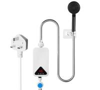 Mini Electric Water Heater, 220V 5500W Electric Tankless Water Heater Rapid Heating with LCD Digital Display and Touch Buttons, Tankless Water Heater (A)