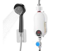Mini Electric Water Heater, 220V 5500W Electric Tankless Water Heater Rapid Heating with LCD Digital Display and Touch Buttons, Tankless Water Heater (D)