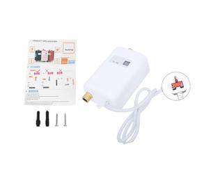 Mini Electric Water Heater, 3000W Tankless Instant Hot Water Heater Boiler with LCD Display, Under Sink Basin, Auto Power Off Shower Hot Water System for Kitchen Bathroom Washing (White)