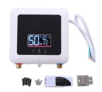 Mini Electric Water Heater, 7500W Instant Tankless Hot Water Heater with Digital Temperature Display and Touch/Remote Control Panel,Under Sink Water Heater for Kitchen Bathroom (White Black)