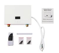 Mini Electric Water Heater Instant Tankless Hot Water Heater Under Sink Heating System with Remote Control Touch Screen Digital Display Instantaneous Mini Tankless for Kitchen Bathroom 5500w