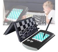 Mini Electronic Chess Set, Intelligent Touch-Based Computer Chess Game with Foldable Board & Magnetic Pieces, Portable Single Player for Beginners & Enthusiasts