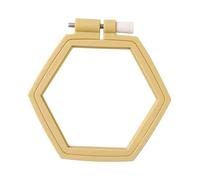 Mini Embroidery Hoop 1/2pcs Hex Adjustable DIY Plastic Embroidery Hoop Frame 105*95MM Cross Stitch Embroidered Bandage Needle Craft Tool(Khaki)