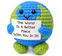 Mini Emotional Earth Support Birthday Gifts for Women Men Thank You Retirement Bosses Day Coworker Friend Teen Boys Girls Holiday Gift Baskets for Christmas Inspirational Positive Crochet Animals