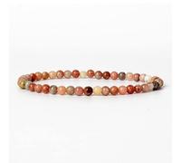 Mini Energy Charm Bracelets Natural Stone Beads Jewelry for Women Men (Length : 4mmBeads-21cm, Metal Color : Brownish Yellow)