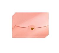 Mini Envelopes, 50 Pieces Mini Gift Card Envelopes, Pink Mini Envelope, with Heart Clasp, for Invitations, Postcard,Wedding, DIY Gift Cards, Christmas Valentine's Day(Pink)