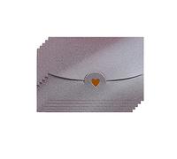 Mini Envelopes, 50 Pieces Mini Gift Card Envelopes, Silver Mini Envelope, with Heart Clasp, for Invitations, Postcard,Wedding, DIY Gift Cards, Christmas Valentine's Day(Silver)