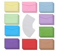 Mini Envelopes, CYH 50 Pcs Cute Lovely Coloured Small Envelopes with 50 Pcs White Blank Cards for Gift Cards Birthday, Wedding, Festival, Party Supplies