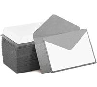 Mini Envelopes Silver 4" x 2.75" Gift Card Envelopes. Easy-Seal Business Card/Gift Card Envelopes (140 Pack with Cards)